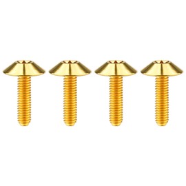 Wanyifa Titanium M4 M5 M6 10 12 15 20 25 30 35mm Button Torx Head Bolt Screw for Bicycle Motorcycle Pack of 4 (Gold, M5x15mm)