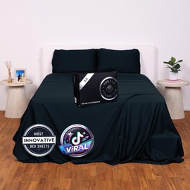 The LAD Collective 3.0 Fitted Sheet - Deep Pocket Bed Cover with EasyGrip™ Loop Straps, Durable Elastic & Temperature Regulating Fabric - Premium Bed Sheets - Nevada Nights/King