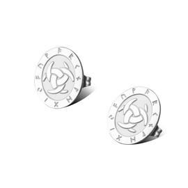 Celtic Triskele Earrings for Men Women Round Celtic Triple Rune Earrings Celtic Trinity Knot Symbol Jewelry Gift, Stainless Steel, No Gemstone