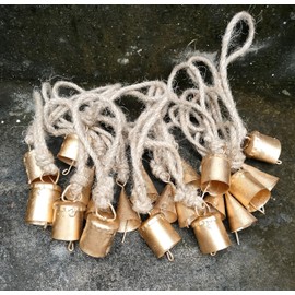 Set of 20 Pieces Bells For Crafts Christmas Bells Small Bells Brass bells Vintage Rustic Chime Jingle Bell Cow Bells Christmas Tree Crafts Decoration Hanging Bell Sleigh Bells Noise Makers Witch Bells