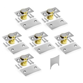 Tonitrui Silent Ball Catch, Adjustable Strong Magnet Door Catch，Using Noise Free, Replacing Door Ball Catch, with Identical Installation Dimension(6 Pack, Silver)