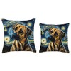 Black Mouth Cur in Starry Night Painting Dog Mom Dad