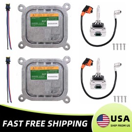 Gearzaar 2pcs For 10-19 Ford Flex Xenon Ballast HID D3S Bulb Wire Kit Control Unit Module