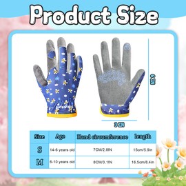 Kids Garden Gloves, Multicolor High Strentch Microfiber Palm Non-Slip Yard Work Gloves for Boys Girls Safe Outdoor Activities Play Planting Fishing Camping