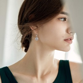 DAOCHONG S925 Sterling Silver Hollow Filigree Ball Drop Earring Women Round Dangle Earrings