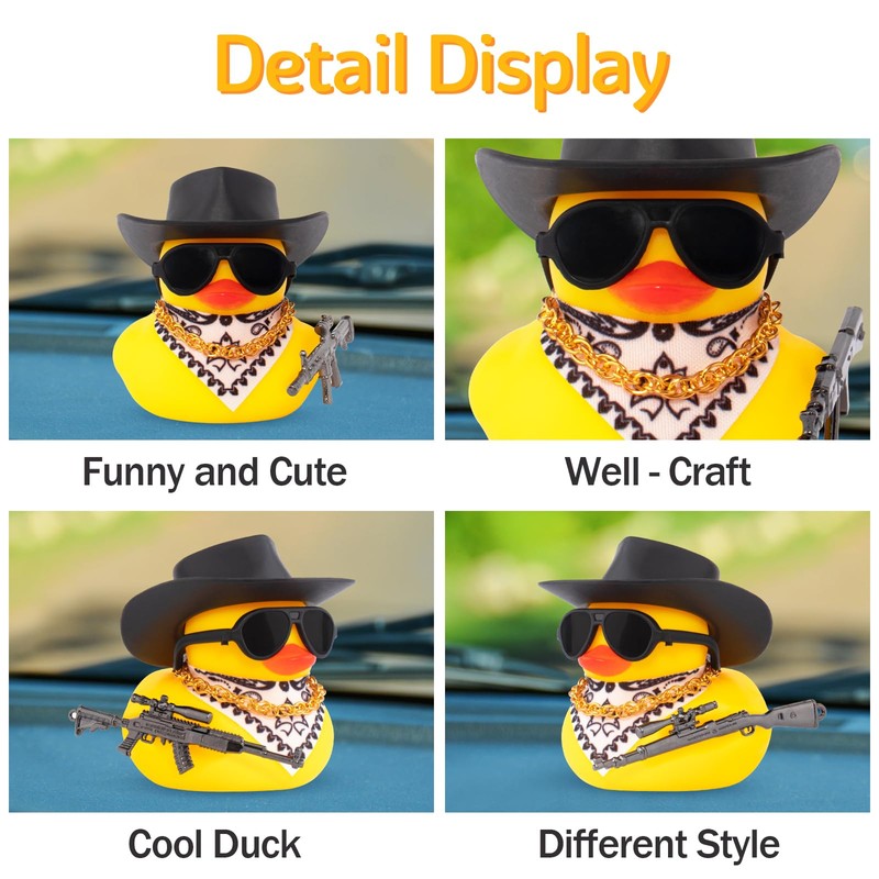 wonuu Car Rubber Duck Ornament Cool Car Accessories Duck Car