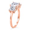 TJC Moissanite Three Stone Ring for Women in 18K Rose