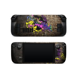ZOOMHITSKINS Matte Steam Deck Skin Compatible with Steam Deck, Neon Brick Wall Street Art Graffiti, Protective Skin Wrap Set for Valve Steam Deck Accessories, Durable