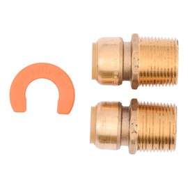 SharkBite 3/4 Inch Push-to-Connect x 1 Inch MNPT High Flow Water Filter Installation Kit, 24660LF