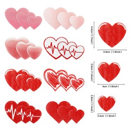Ercadio 80 Pack Edible Valentine's Day Heart Cupcake Toppers Red Edible Heart Cupcake Drink Topper Picks Valentine's Day Nurse Day Heart Birthday Cupcake Toppers for Wedding Theme Party Cake Decors
