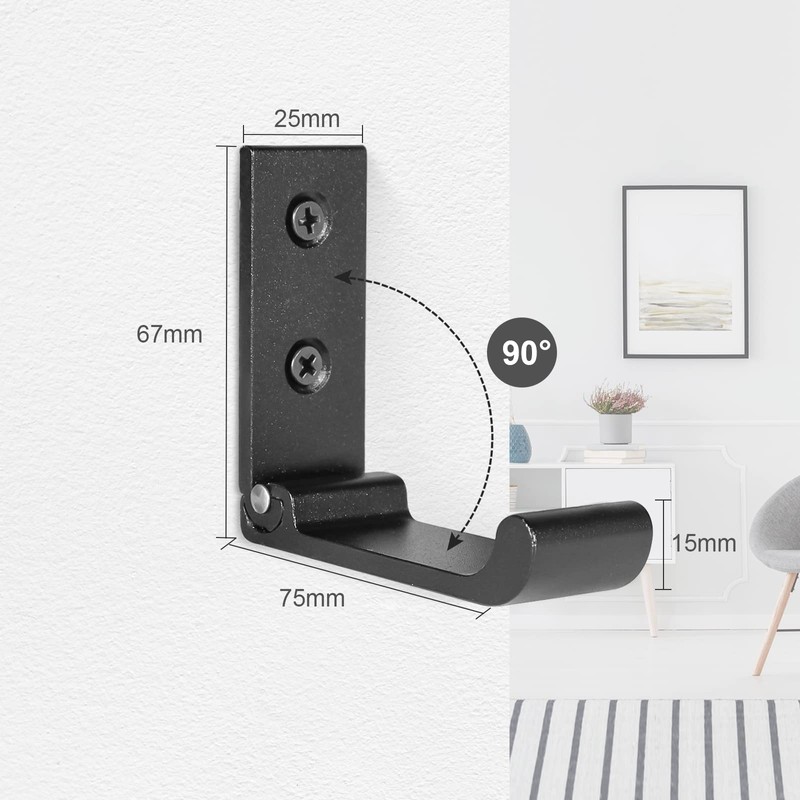 Allinside Coat Hooks, 4 Foldable Metal Coat Hooks, Modern Coat