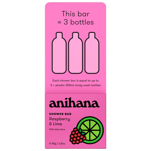 Anihana Shower Bar Raspberry & Lime 80g