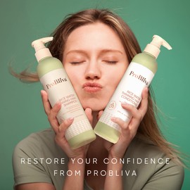ProBliva Shampoo and Conditioner Set for Thinning Hair, Rice Water Shampoo and Conditioner, Daily Routine Shampoo and Conditioner For Women Hair Loss, Packed with Biotin, Caffeine, Reticulata Extract, Vitamin E, Hyaluronic Acid, Rosemary Oil, Hair Growth Shampoo and Conditioner For Women, Thickening Shampoo, Shampoo For Thinning Hair and Hair Loss