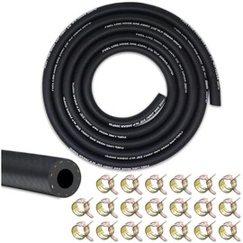 3/16 Fuel Line, Fuel Line Hose 10 Feet, NBR Rubber Gasoline Tube with 20 PCS Fuel Line Clamps, Fuel Line Kit for Small Engines and Generators.