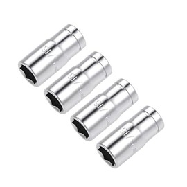 TA-VIGOR 4 Pcs Shallow Socket, 1/4-inch Drive 5/16-inch Professional Shallow Single Hex Socket Set, 6-Point for DIY Hand-Making, Household Maintenance
