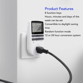 Timer Outlet, Intelligent Programmable Indoor Timed Power Switch, 600mAh Power Timing Automatic Control Outlets with Countdown and Shutdown Modes, Flame Retardant (AU Plug