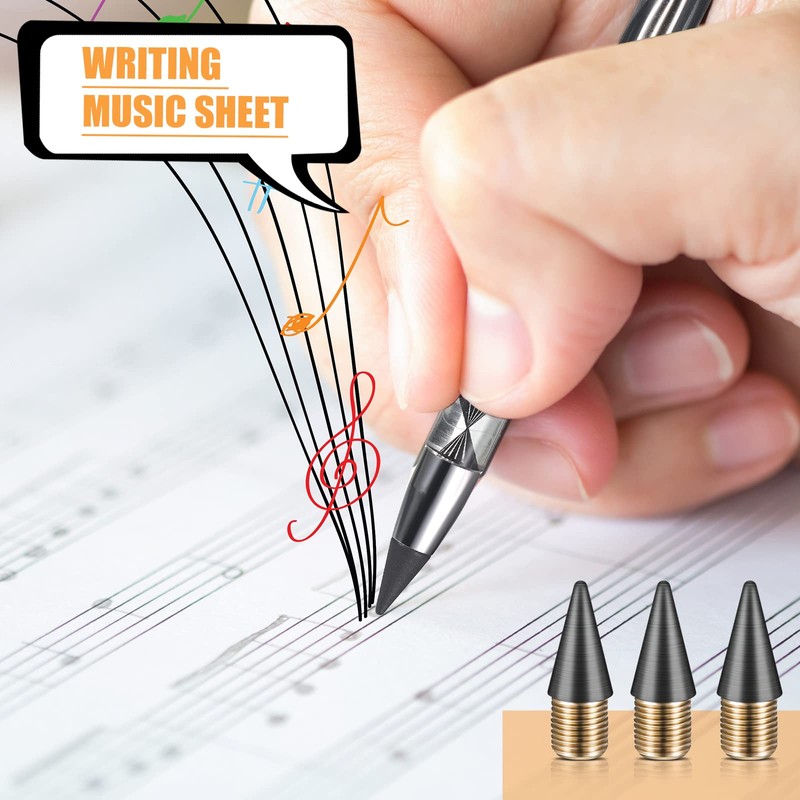 pakio 24 Pcs Eternity Pencils Replaceable Refillable Infinite Pencils Replaceable