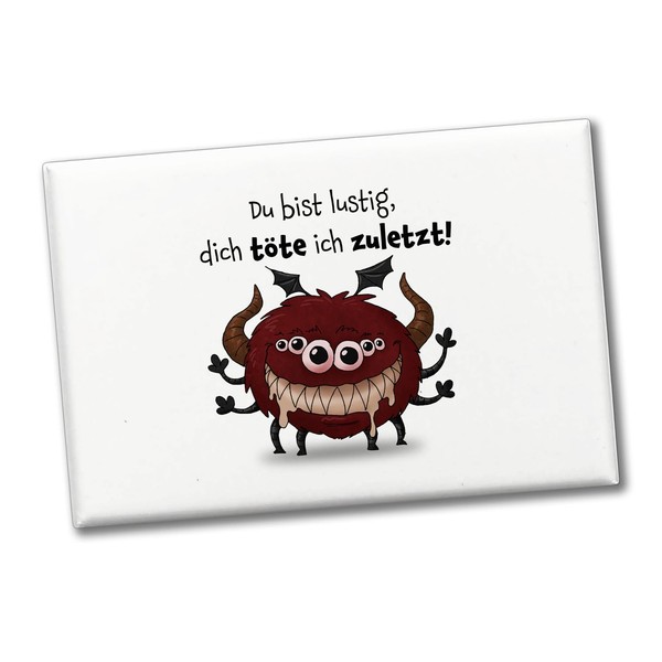 Cheeky Monster in Dark Red Souvenir Souvenir Magnet with Funny