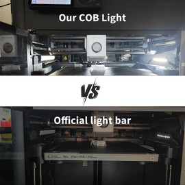 FYSETC 3D Printer Accessories - Bambulab P1P P1S LED Light Upgrade: 5V 12W FCOB LED - Strip Light 3 Segment Light - 1 Section Strip Light and Y Splitter Fit Stock Bar Plug and Play