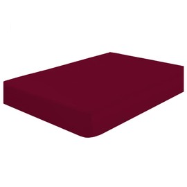 Fitted Sheet Twin-XL Size - Burgundy Fitted Bottom Sheet Only -100% Egyptian Cotton Hotel Quality Top Sheet - Deep Pocket up to 15 inches, Super Soft Cotton Bedsheets (Burgundy Solid, Twin-XL)