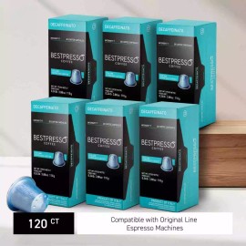 Bestpresso Coffee for Nespresso Machine 120 pods  Decaf Blend-MED Intensity