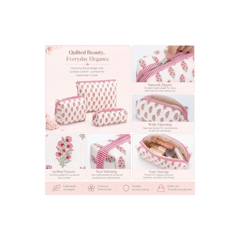 Cosmetic Bag Organizer Travel, Compact Lightweight Accessory for Travel and
