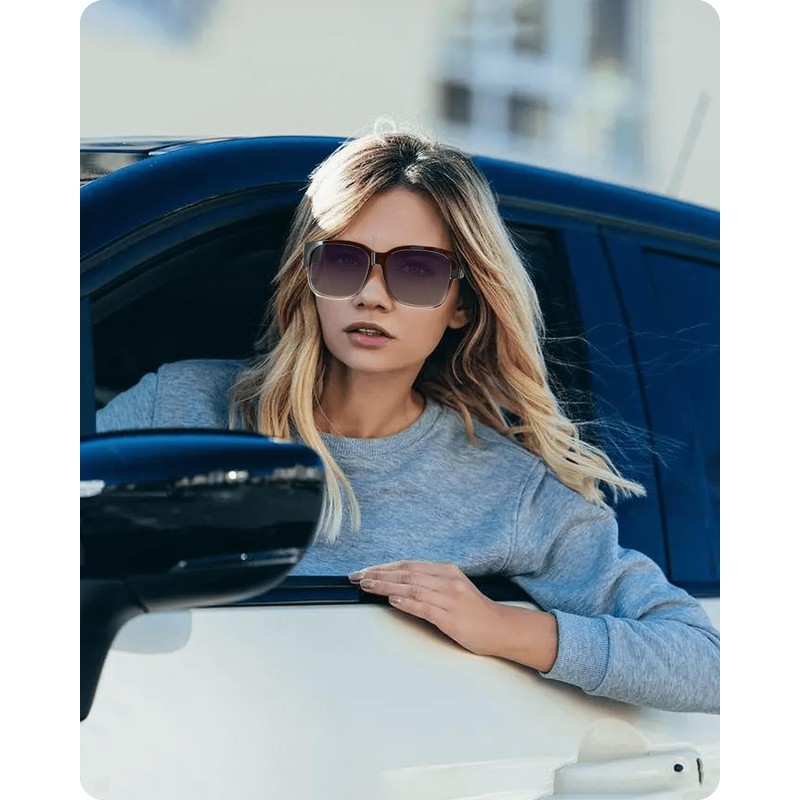 Meeloog Polarized Fit Over Glasses Sunglasses for Women, Square Wrap