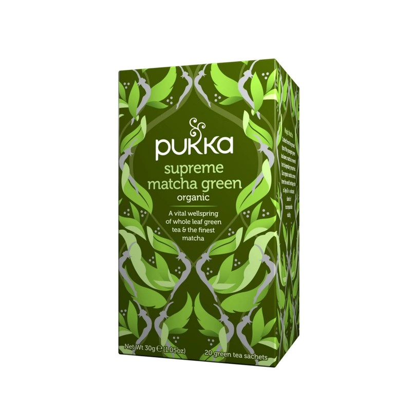 Pukka Supreme Matcha Green, Organic Herbal Tea, 20 individually wrapped