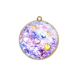 Operitacx 50 Pieces Flatback Craft Beads Cabochons Diamond Earrings Retro Earrings Loose Stone Beads Glass Stickers Craft Accessories DIY Round Sticker Round Marble Charm