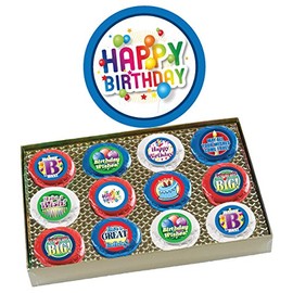 HAPPY BIRTHDAY - "COOKIE TALK" CHOCOLATE COVERED OREOS - 12 PACK