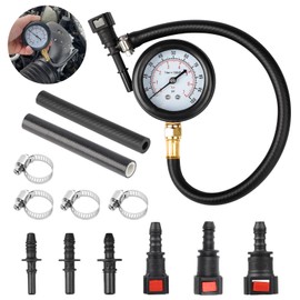 EeeKitOnline Fuel Injection Pressure Tester Injector Pump Gauge Kit with 3 Connectors 100 PSI