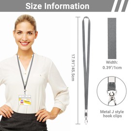 Segus Lanyard Pack of 10, Lanyard for Neck Strap, Key Lanyard with Rotating Metal Clip, Lanyard for ID Card Holder, Keys (Dark Grey)