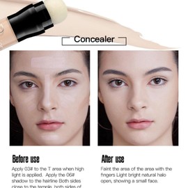 Melemando Color Concealer Stick 6 Colors Lightweight Full Coverage Contour Concealer Pen Waterproof Natural Color Corrector Concealer Stick (Color 03)
