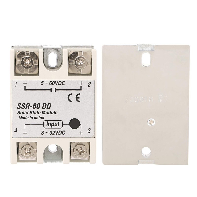 Solid State Relay Module, SSR-60DD 60A Input 3-32VDC Output 5-200VDC,