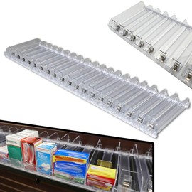 STORE FIXTURES DIRECT Auto Feed Shelf Product Pusher Kit, Adjustable Pushing System for 48" L x 12" D Shelves, 2 Pack