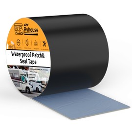 Rvhouse Waterproof Patch and Seal Tape 4”x 13 Ft 1 Pack UV Protective Backing Extra Thick Sealant Repair Tape Permanent Bond for Quick Patch of Cracks Tears Gaps Leaks Holes(Black)