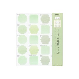 Midori 82647006 Colored Paper Seal, Translucent, Green