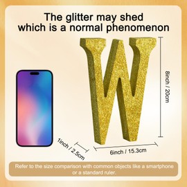 TONIFUL 8 Inch Gold Glitter Letter W Table Centerpiece A-Z Gold Birthday Party Decorations,Gold Alphabet W for Birthday,Chrismas,Graduation,Bridal Shower,Wedding,Anniversary Party Supplies