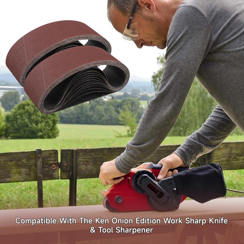 STEBRUAM Sanding Belt 75 x 533 mm,12PCS 80 Grit