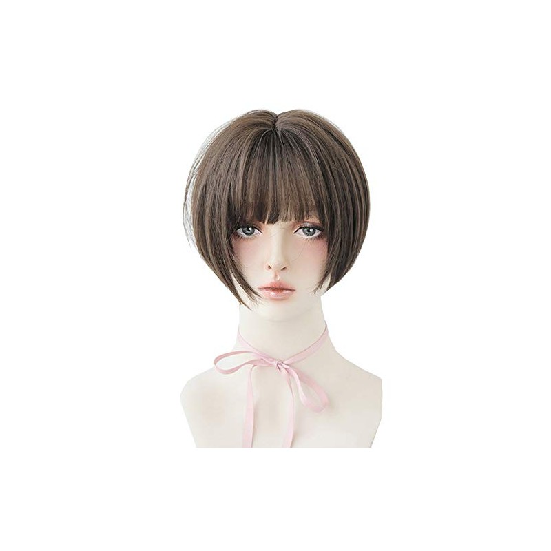 Full Wig Short Bangs 3D Gradient Hair Arrangement Neckline Volume