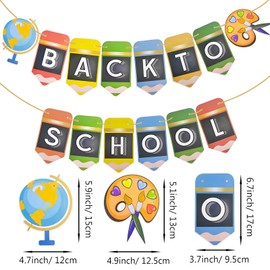 1 Set Back to School Banners Decorations, 2 Strings 10 Feet Vibrant Welcome Sign for Classroom Door Wall and Teacher Appreciation Party Supplies, Fall Semester Decoration