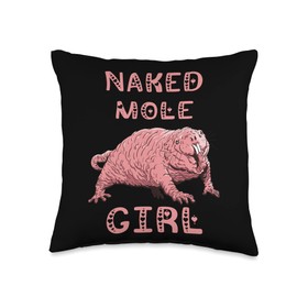 Naked Mole Rat Naked Mole Girl Funny Naked Mole Rodent Throw Pillow