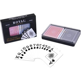 Da Vinci - Juego de cartas de póquer (tamaño grande, 2 barajas, 100 % plástico, en estuche de plástico)