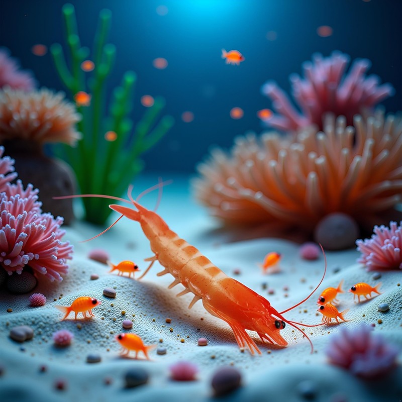 Tustao Red Fake Shrimp Model Artificial Shrimps Figures Realistic Seafoods