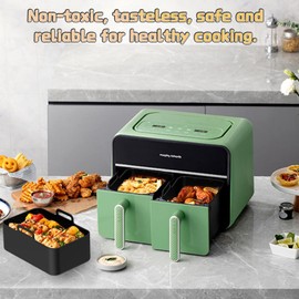 Zubehör Air Fryer, für Ninja Foodi AF400EU AF300EU 9,5 l, 2 Pakete Airfryer, Topf für Fritteuse für Instant Pot Dual Luftfritteuse, 2 Stück Silikonform Air Fryer Zubehör
