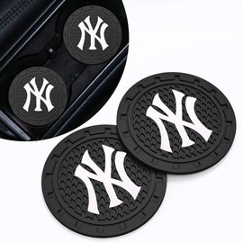 Car Cup Holder Coasters for NY Yankees Baseball Fans, Yankees Car Coasters for Cup Holder Insert Silicone Non-Slip