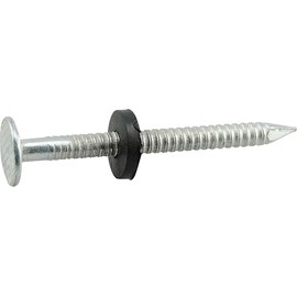 Fas-N-Tite Electro-Galvanized Ringed Roofing Nails with Neoprene Washer (1-3/4") - 5lb Box