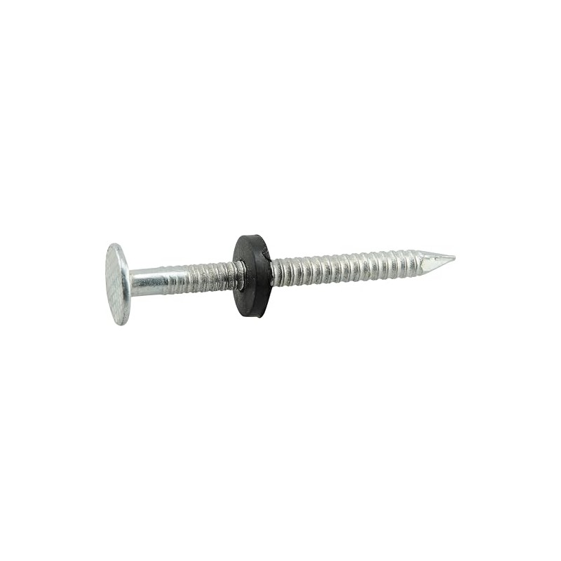 Fas-N-Tite Electro-Galvanized Ringed Roofing Nails with Neoprene Washer (1-3/4") -