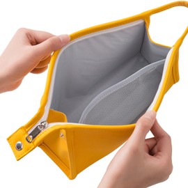 WOHPNLE Cosmetic Bags for Women, Large Capacity Travel Makeup Case Organizer Pu Leather Makeup Pouch Travel Makeup Bag with Handle