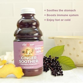 Elderberry Gingerade, Ginger Soother by The Ginger People – Elderberry Ginger Flavor, Premium Quality Elderberry Juice, 32 Fl Oz Bottle – Pack of 1